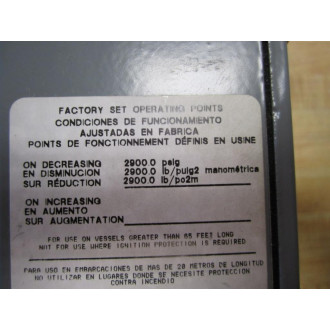 Square D 9012 GCW-23 Pressure Switch 9012GCW23 ,