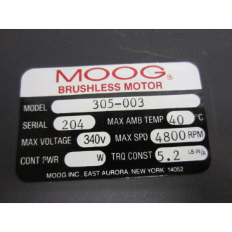 Moog 305-003 305003 Brushless Motor - New No Box