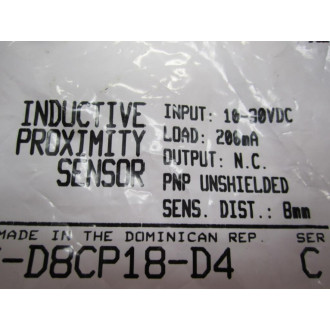 Allen Bradley 872C-D8CP18-D4 Sensor 872CD8CP18D4