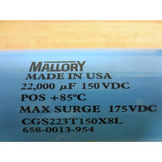 Mallory CGS223T150X8L Capacitor 658-0013-954 - Used