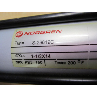 Norgren S-26619C Actuator Cylinder 1-12X14 168761.1 A99-UM - Refurbished
