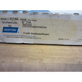Norton 662611 31166 P100F Grit H228 Adalox 8" DIA. (Pack of 50)
