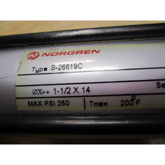 Norgren S-26619C Actuator Cylinder 1-12X14 302128.1 G02-UM - Refurbished
