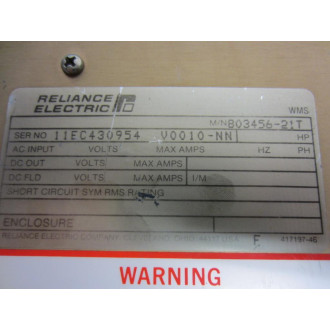 Reliance 803456-21T Power Module 80345621T DCS Ser 11EC4309 - Used