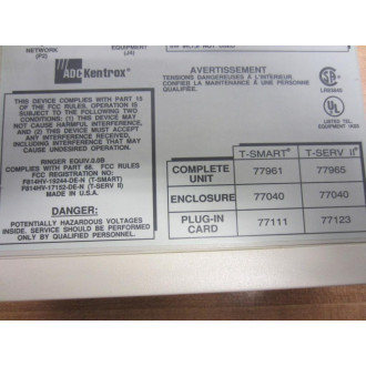 ADC Kentrox 77965 T-SERV II CSU 01-77965023 NCCSDHT4AB 210682493 - Used