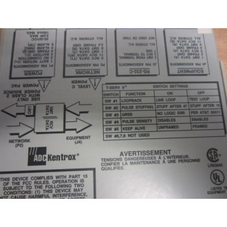 ADC Kentrox 77965 T-SERV II CSU 01-77965023 NCCSDHT4AB 210682493 - Used