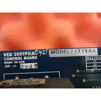 Zoltman VED20019BAG42T Control Board 71715AA - Used