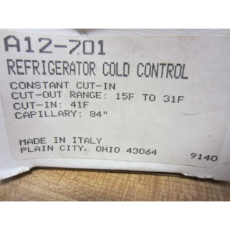 Ranco A12-701-70 A1270170 Refrigerator Cold Control A12-701
