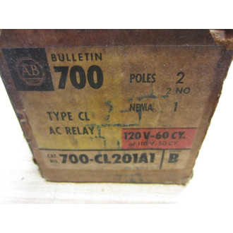 Allen Bradley 700-CL201A1 Type CL AC Control Relay With Enclosure Series B
