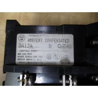 Westinghouse BA13A Overload Relay Model B - Used