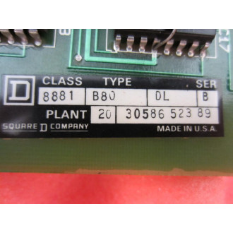 Square D 8881 B80 Circuit Board Series B 30584-196-01 Rev. 1 - Used