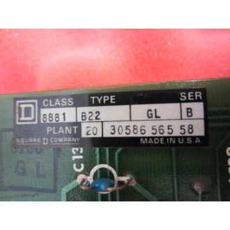 Square D 8881 B-22 Circuit Board Series B S30586-565-58 - Used