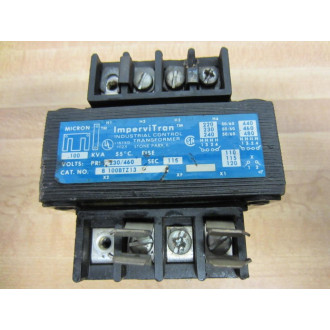 Micron B100BTZ13 ImperviTran Industrial Control Transformer Missing Screws - Used