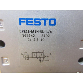 Festo CPE18-M1H-5L-14 Solenoid Valve CPE18M1H5L14 No Coil - Used