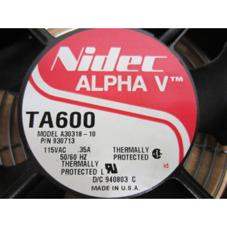 Nidec Alpha V 930713 TA600 Fan A30318-10 - Used