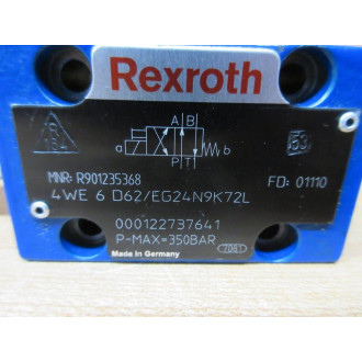 Rexroth 4WE 6 D62EG24N9K72L Hydraulic Valve R901235368 WO Coil - New No Box