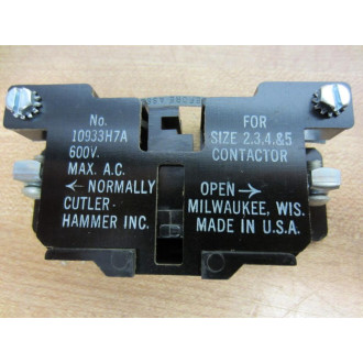 Cutler Hammer 10933H7A Eaton Auxiliary Contact 10933H7