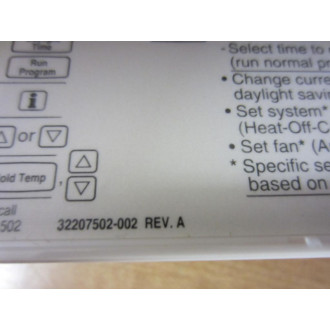 Honeywell 32207502-002 Programmable Thermostat 32207502002 Rev A - New No Box