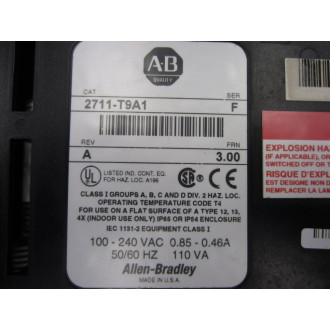 Allen Bradley 2711-T9A1 Panel View 900 Series F FRN 3.00 Rev A - Used