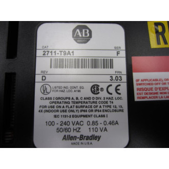 Allen Bradley 2711-T9A1 Panel View 900 Series F FRN 3.03 Rev D - Refurbished