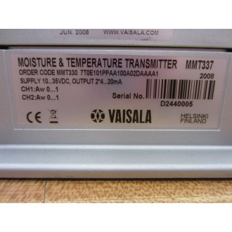 Vaisala MMT337 Moisture & Temperature Transmitter No Cable - Used