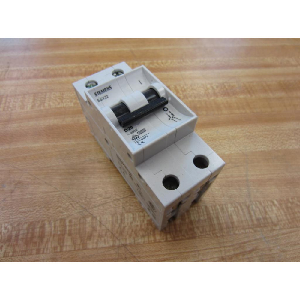 Siemens 5SX22 D20 Circuit Breaker 20 Amp Max 480 Vac - New No Box