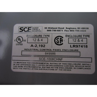 Saginaw Control SCE-1008CHNF Continuous Hinge Enclosure - New No Box