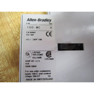 Allen Bradley 100-MC Interlock 2 NC Aux Contacts 100-MCA02 Ser A A02 - Used