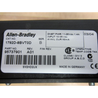 Allen Bradley 1792D-8BVT0D DeviceNet IO Module 1792D8BVT0D Series B - New No Box