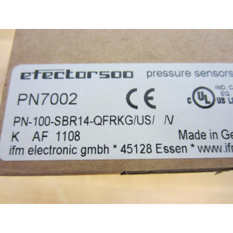 IFM Efector PN7002 Pressure Sensor PN-100-SBR14-QFRKGUS V
