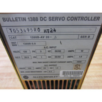 Allen Bradley 1388B-AV 20-A 1388 DC Servo Controller Series B - Refurbished