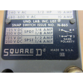 Square D 9007-B54B2 Heavy Duty Limit Switch Form KK