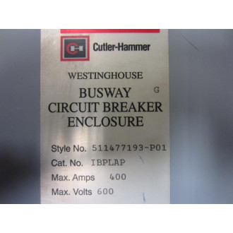 Cutler Hammer IBPLAP Busway Circuit Breaker Enclosure LA3400PRF - New No Box