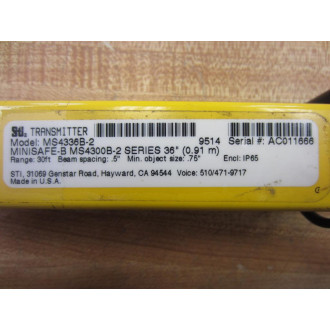 STI MS4336B-2 MiniSafe-B Light Curtain 36" Transmitter MS4300B-2 - Used
