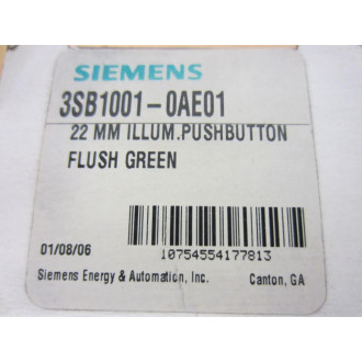 Siemens 3SB1001-0AE01 Green Button 3SB10010AE01