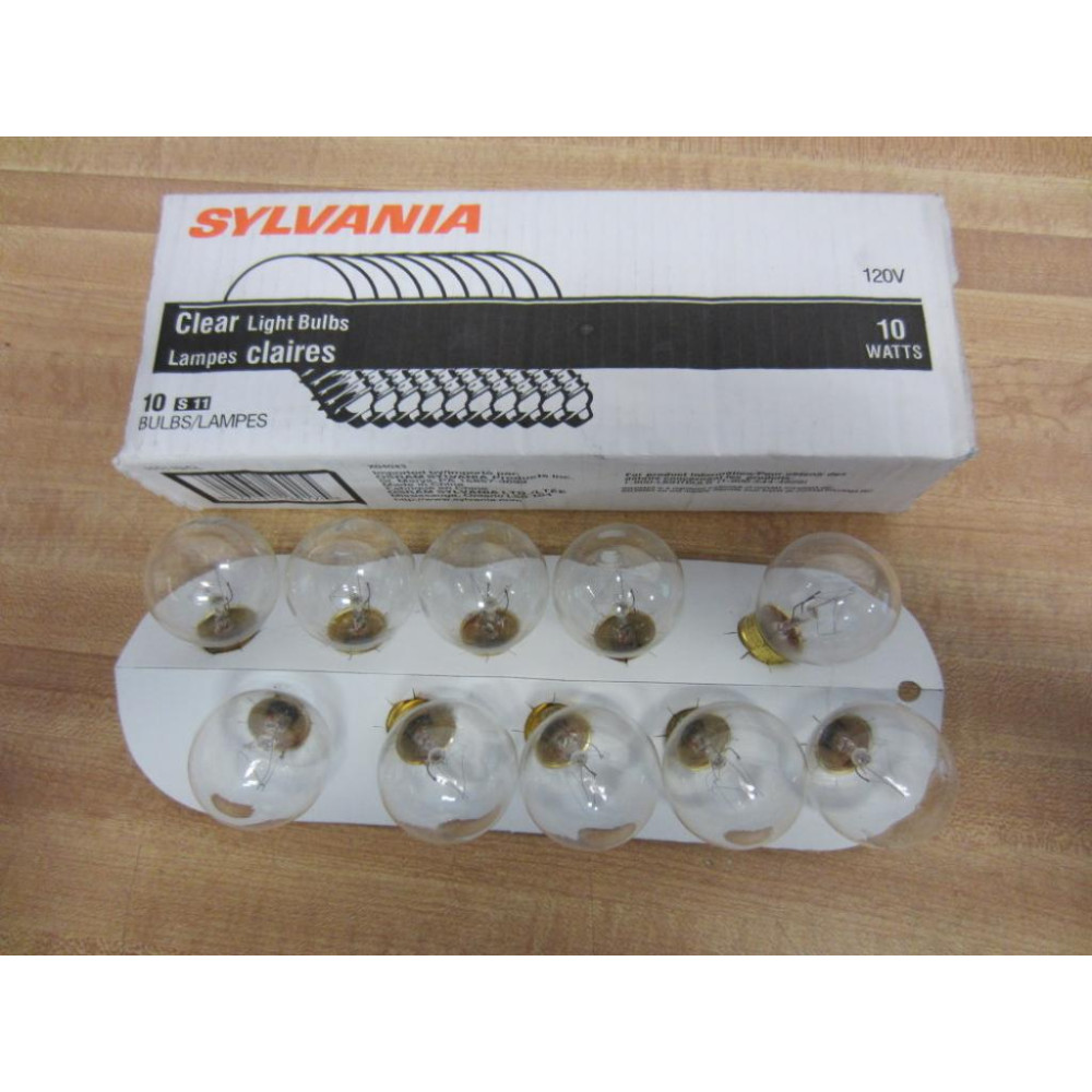 Sylvania S11 Clear Light Bulb 10NCL 10W 120V (Pack of 10)