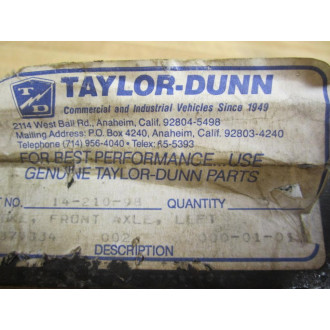 Taylor Dunn 14-210-98 Yoke Left Front Axel - New No Box