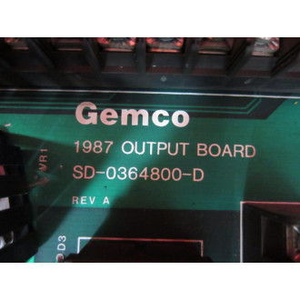 Gemco SD-0364800-D 1987 Output Board -Rev A - Damaged Transformers - Parts Only