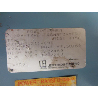 Jefferson Electric 211-091 Transformer - Used