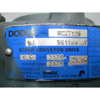 Dodge 351164 Screw Conveyor Drive Reducer SCXT125 - Used