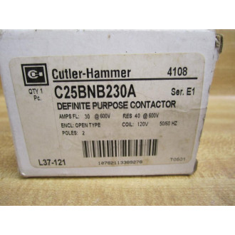 Cutler Hammer C25BNB230A Definite Purpose Contactor Series E1