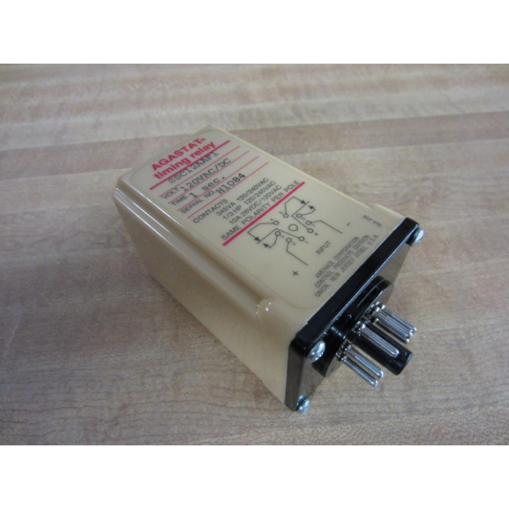 Agastat SSC12AAF1 Timing Relay 120VacDc 1 Sec - New No Box