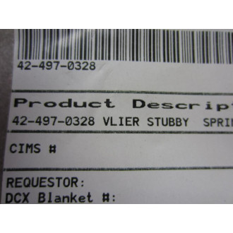Vlier 42-497-0328 424970328 Stubby Spring Plunger M-59 - New No Box