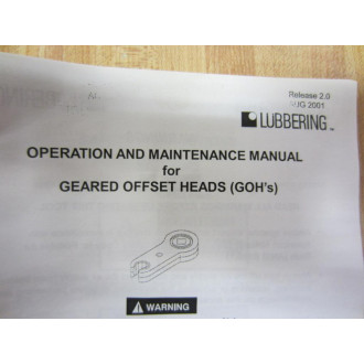 Lubbering 89633304 15-63-33 Geared Offset Head - New No Box
