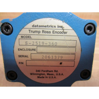Datametrics S-2519-360 S2519360 S 2519 360 Trump Ross Encoder - Used