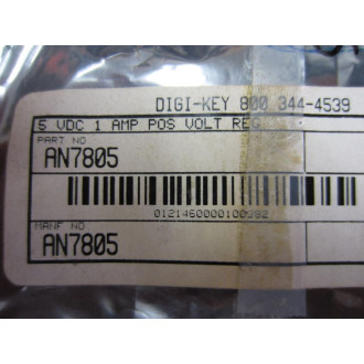 AN7805 Voltage Regulator 5 Vdc 1 Amp Pos - 702 Y (Pack of 6) - New No Box
