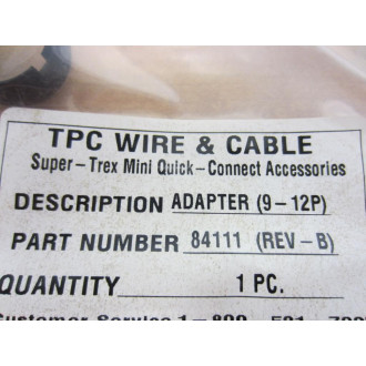 T.P.C. Wire & Cable 84111 Adapter (9-12P) Rev-B