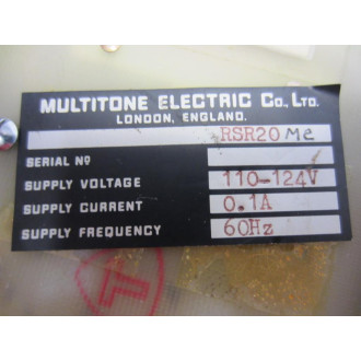 Multitone RSR20 ME 110-124V 0.1A 60HZ Vintage - Used