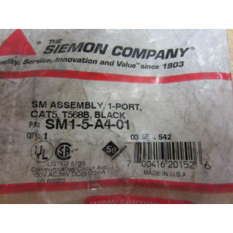 Siemon Company SM1-5-A4-01 SM15A401 SM Assembly 1-Port