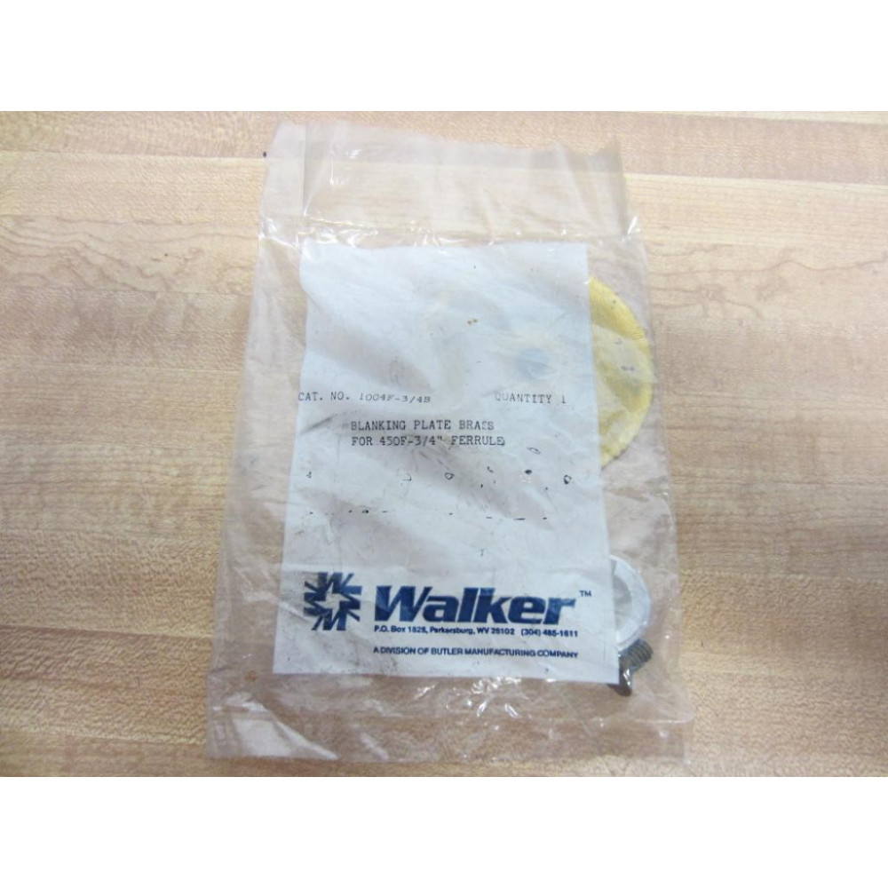 Walker 1004F-34B 1004F34B Blanking Plate Brass